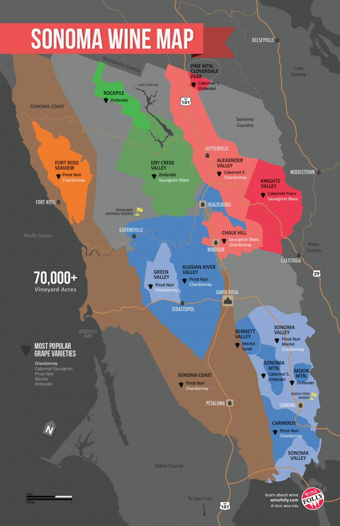 Usa California North Coast Wine Map In 2019 Wine Guides 