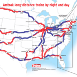 Usa Map Showing What Parts Of An Amtrak Route Are Traversed During
