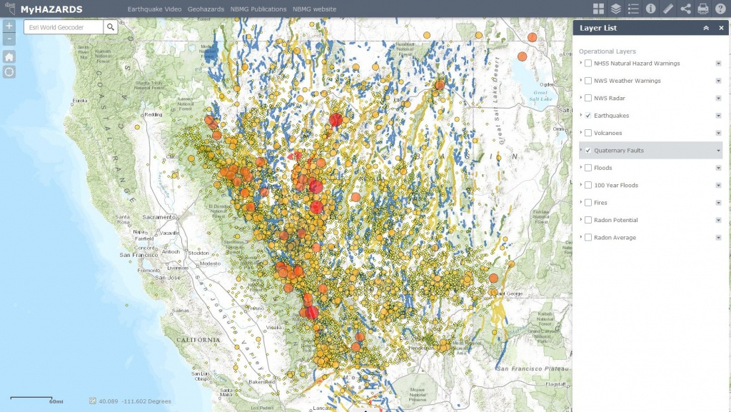 Usgs California Nevada Earthquake Map Printable Maps