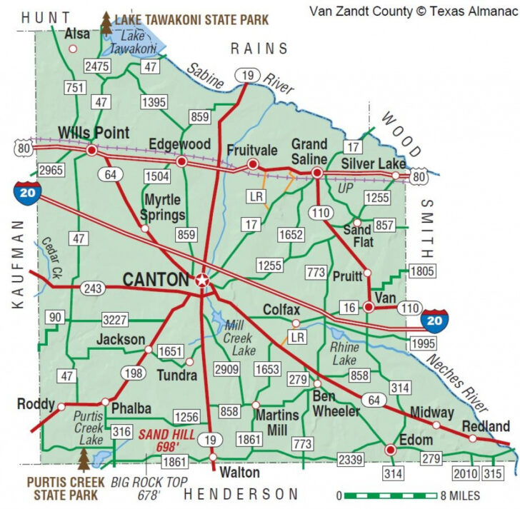 Map Of Van Zandt County Texas
