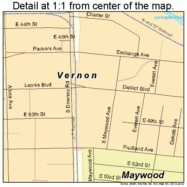 Vernon California Street Map 0682422