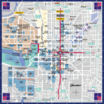 Very Large MAP Of INDIANAPOLIS Downtown