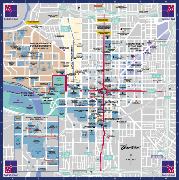 Downtown Indianapolis Map Printable