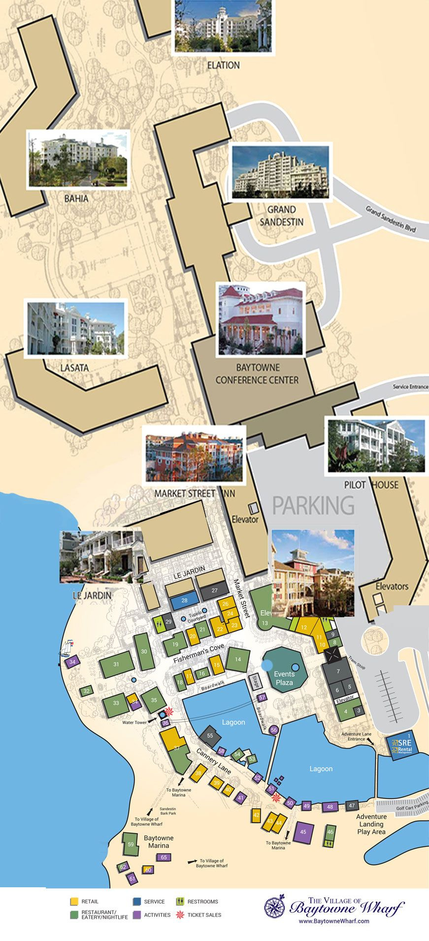 Village Map The Village Of Baytowne Wharf Located In Sandestin Golf 