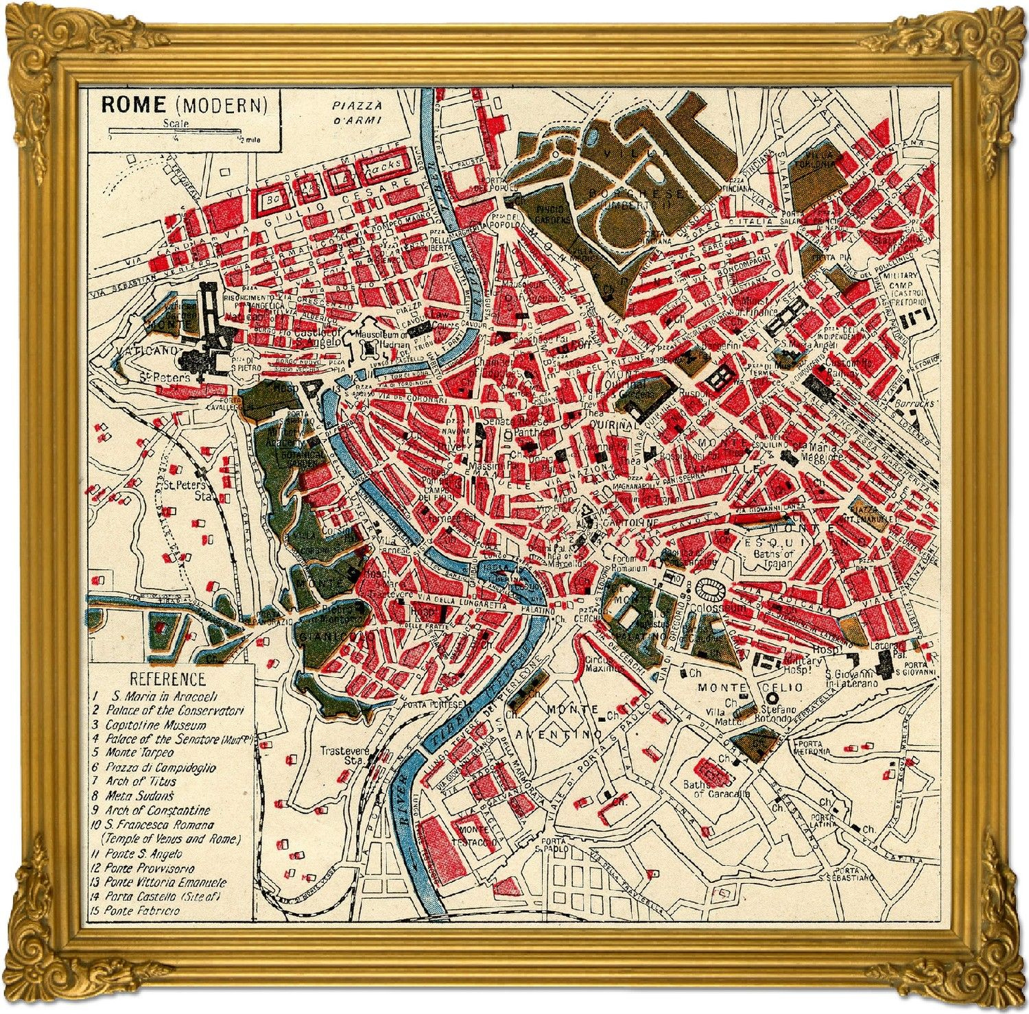 Vintage Rome Map Free Printable Art Free Printable Wall Art Free 