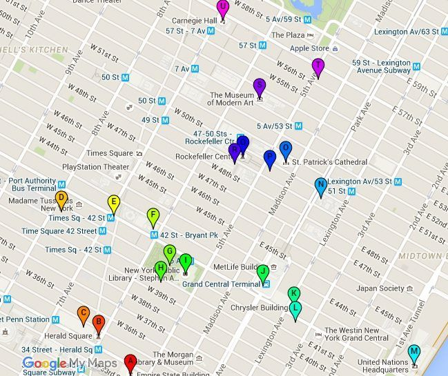 Walking Map Of New York City Manhattan