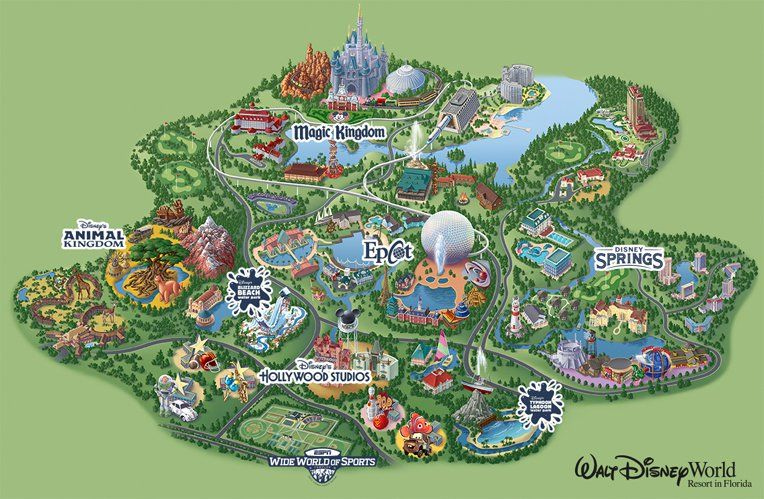 Walt Disney World Resort In Florida Park Map Caribbean Beach Resort 