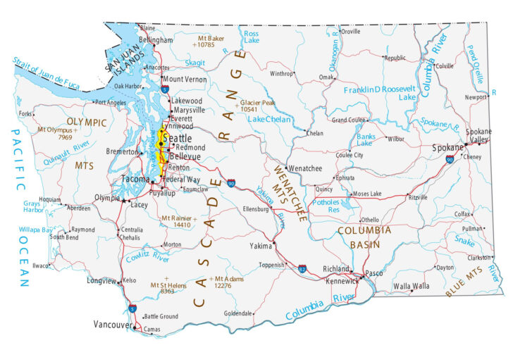 Map Of Washington Stateington State Map