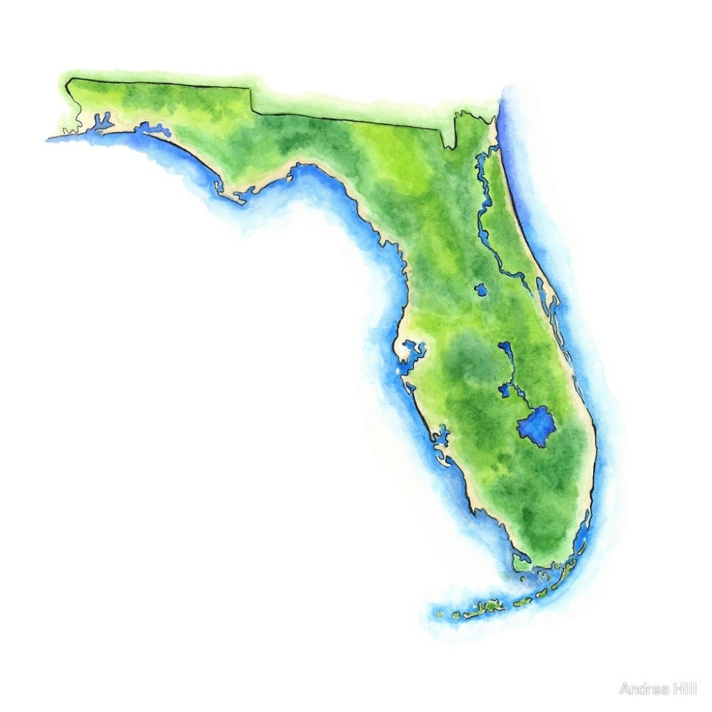 Watercolor Florida Map Printable Maps