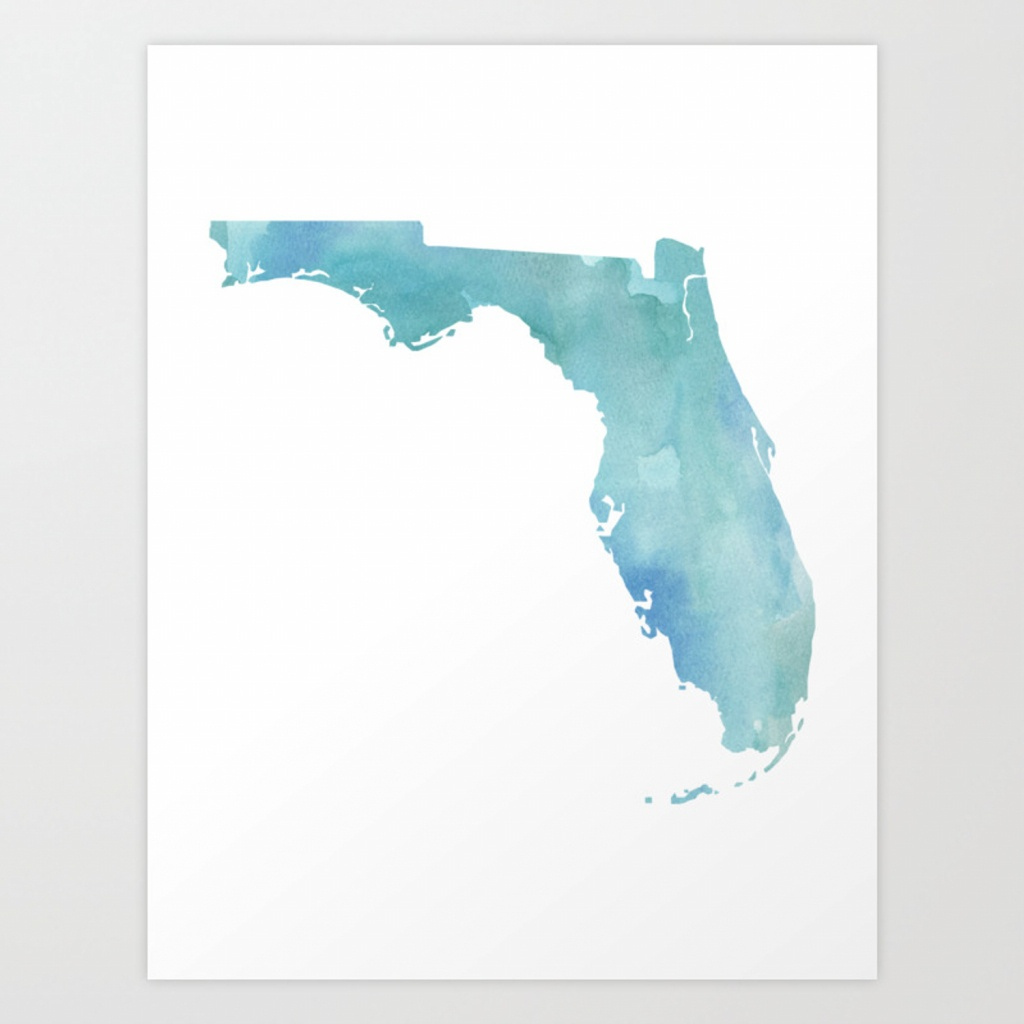 Watercolor Florida Map Printable Maps