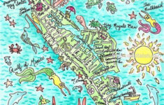 Watercolor Map Print Of Anna Maria Island Or Virginia Beach Anna