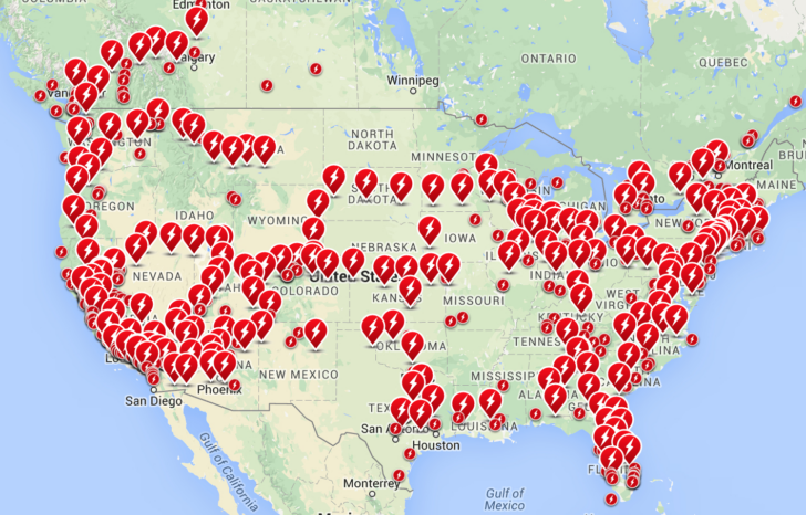 Tesla Charging Stations Map California