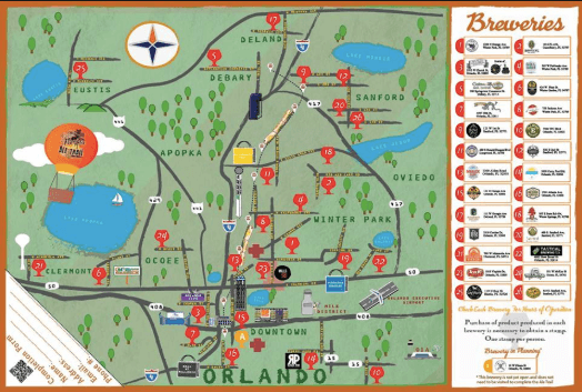 Central Florida Ale Trail Map