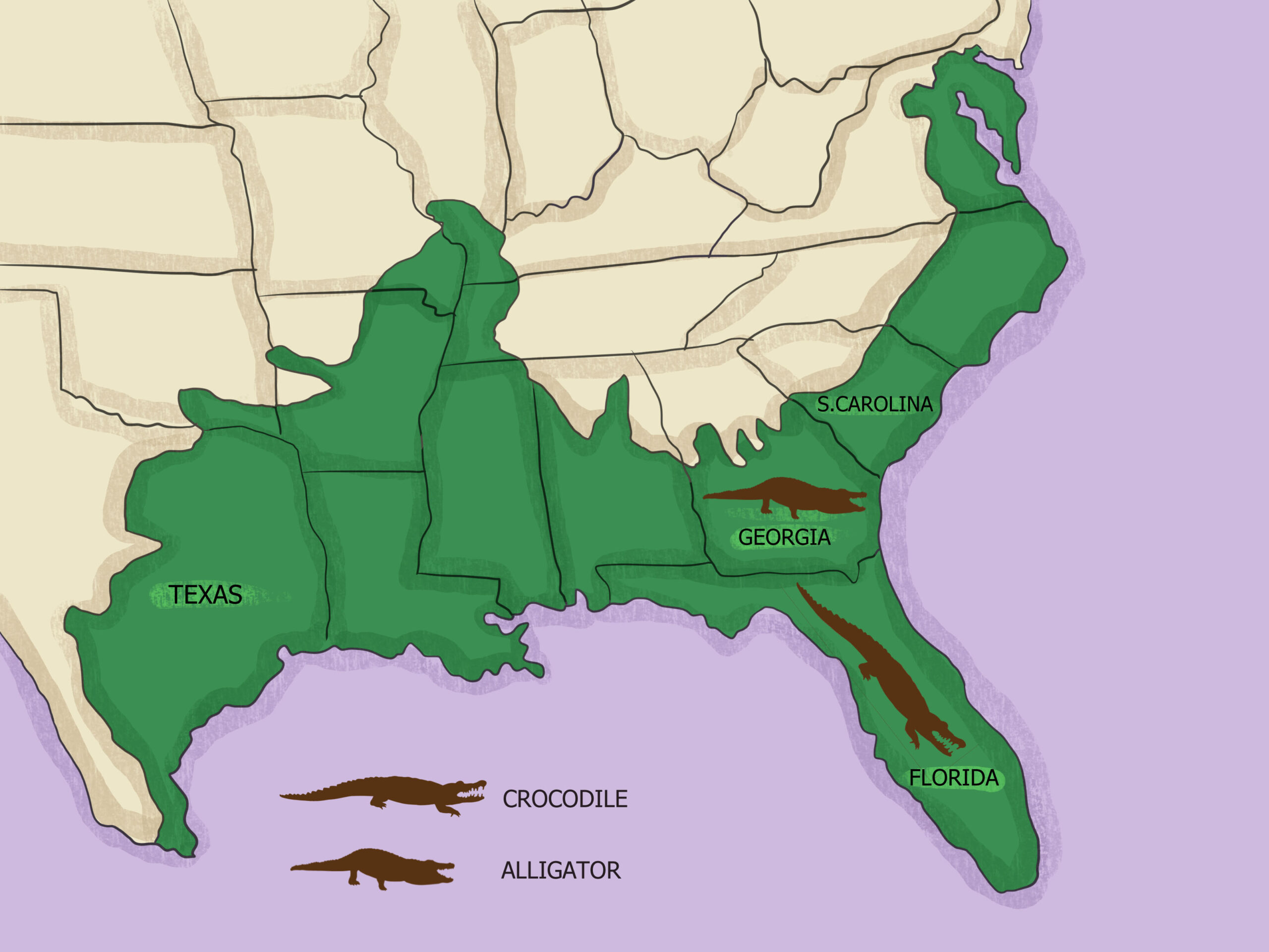 WikiHow Map Comparing Range Of Alligators And Crocodiles Dataisugly